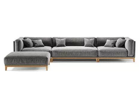 Диван case (the idea) серый 402x80x94 см.