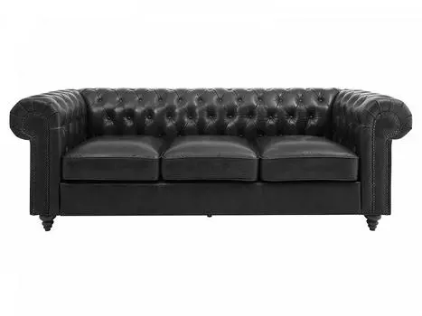 Диван chester classic (ogogo) черный 226x75x80 см.