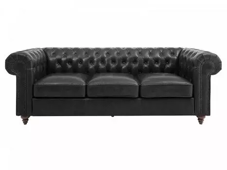 Диван chester classic (ogogo) черный 226x75x80 см.
