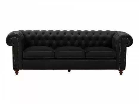 Диван chester classic (ogogo) черный 226x75x80 см.