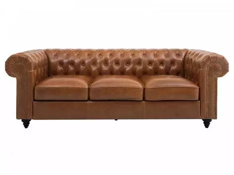 Диван chester classic (ogogo) коричневый 226x75x80 см.