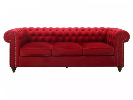 Диван chester classic (ogogo) красный 226x75x80 см.