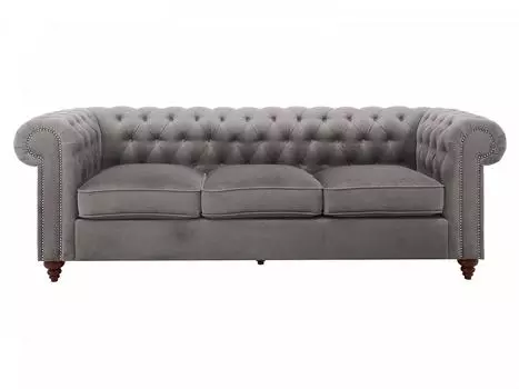 Диван chester classic (ogogo) серый 226x75x80 см.