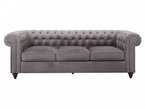Диван chester classic (ogogo) серый 226x75x80 см.