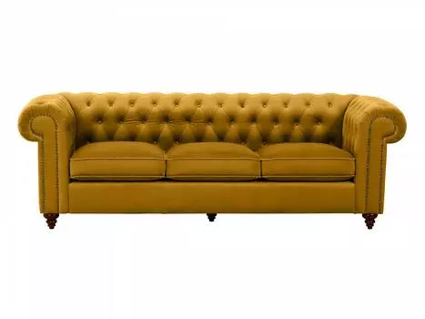 Диван chester classic (ogogo) желтый 226x75x80 см.