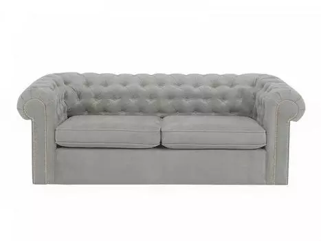 Диван chesterfield (ogogo) серый 208x73x105 см.