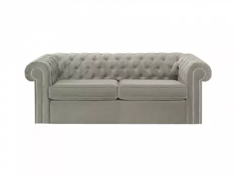 Диван chesterfield (ogogo) серый 208x73x105 см.