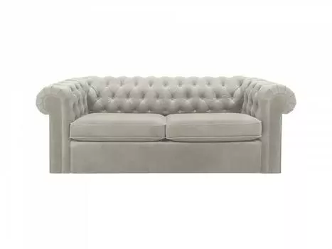 Диван chesterfield (ogogo) серый 208x73x105 см.