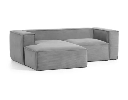Диван двухместный blok левый шезлонг (la forma) серый 240x69x174 см.