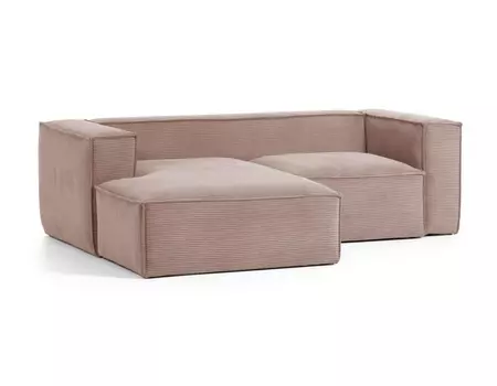 Диван двухместный blok с шезлонгом (la forma) розовый 240x69x174 см.