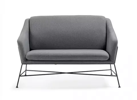 Диван двухместный brida (la forma) серый 128x82x73 см.