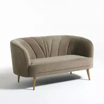 Диван двухместный leone (laredoute) бежевый 152x80x86 см.