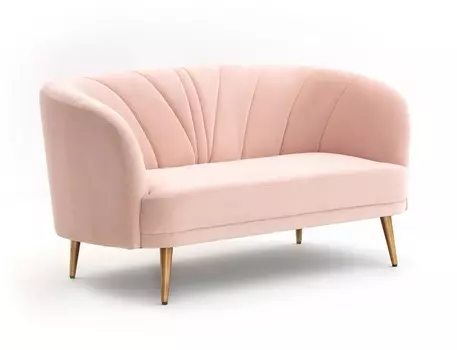 Диван двухместный leone (laredoute) розовый 152x80x86 см.