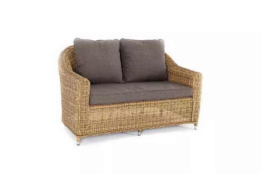 Диван из искусственного ротанга двухместный кон панна (outdoor) коричневый 137x80x80 см.