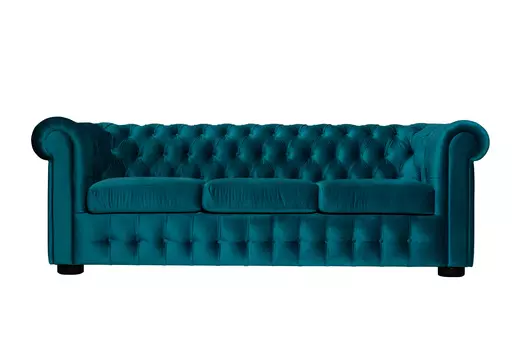 Диван-кровать бергамо (modern classic) синий 238.0x82.0x91.0 см.