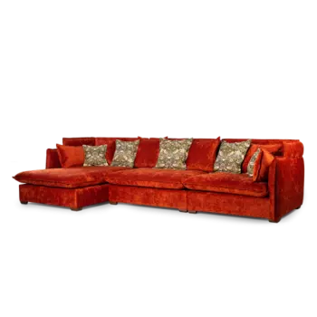 Диван leona 3 модуля с оттоманкой (desondo) красный