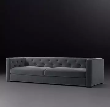 Диван modena tufted shelter (idealbeds) серый 240x70x100 см.