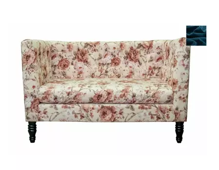 Диван rose flower синий (mak-interior) синий 138x86x78 см.
