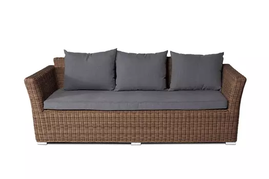 Диван трехместный капучино (outdoor) серый 220x81x85 см.