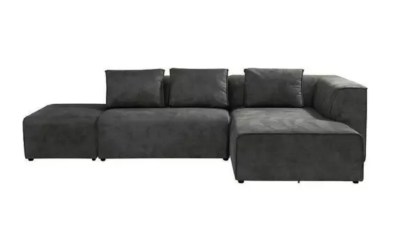 Диван угловой industrial loft (kare) черный 308x72x186 см.