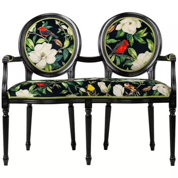 Диванетка «цветущая аристократка» (object desire) черный 55x97x111 см.