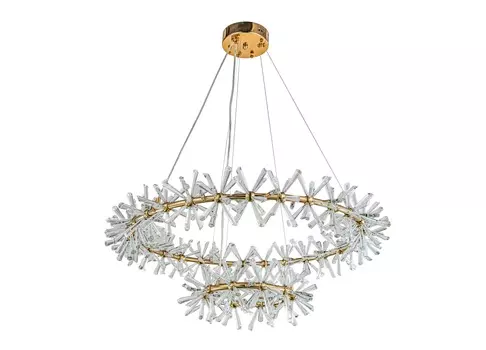 Дизайнерская люстра star light 2 rings (mak-interior) прозрачный 80x40 см.