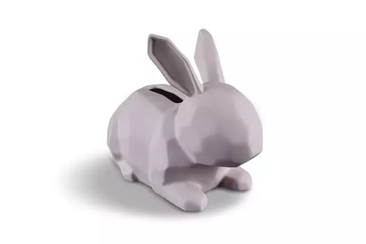 Дизайнерская салфетница - заяц (my interno) розовый 10x23x24 см.