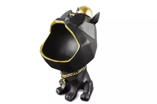Дизайнерская статуэтка босс-бульдог (my interno) черный 16x16x18 см.