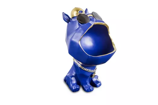 Дизайнерская статуэтка босс-бульдог (my interno) синий 16x18x18 см.