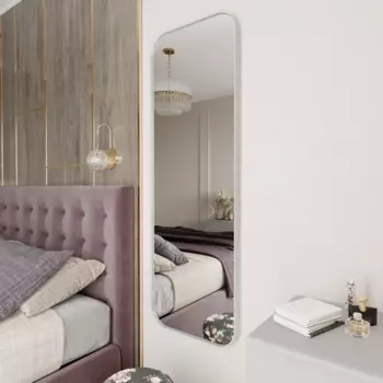 Дизайнерское настенное зеркало kuvino m в тонкой металлической раме белого цвета (genglass) белый 50x150x4 см.