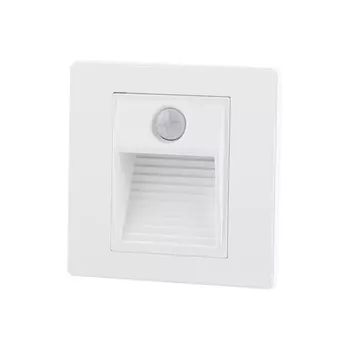 Dk1020-wh светильник встраиваемый в стену c датчиком движения и освещенности, ip 20, led 3000, 1 вт, белый, пластик (denkirs) белый