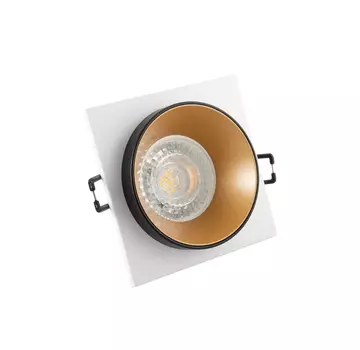 Dk2402-gd встраиваемый светильник, ip 20, 50 вт, gu10, черный/золотой, алюминий (denkirs) черный