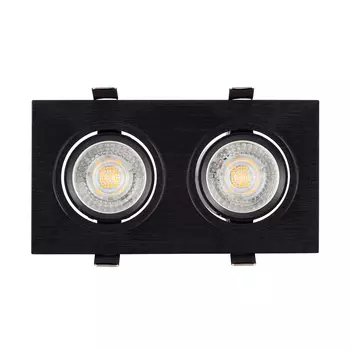 Dk3022-bk встраиваемый светильник, ip 20, 10 вт, gu5.3, led, черный, пластик (denkirs) черный