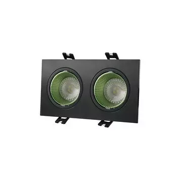 Dk3072-bk+gr встраиваемый светильник, ip 20, 10 вт, gu5.3, led, черный/зеленый, пластик (denkirs) черный