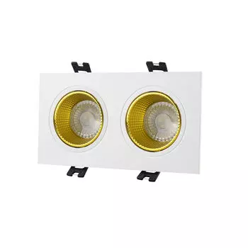 Dk3072-wh+ye встраиваемый светильник, ip 20, 10 вт, gu5.3, led, белый/желтый, пластик (denkirs) белый
