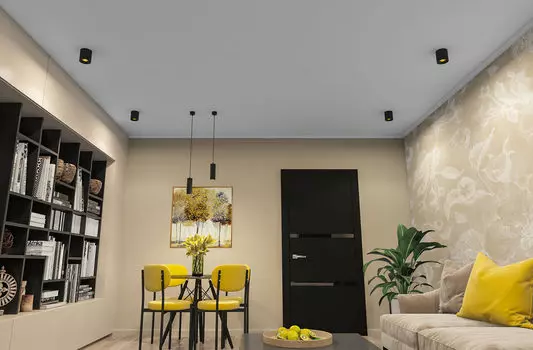 Dk3090-bk+ye светильник накладной ip 20, 10 вт, gu5.3, led, черный/желтый, пластик (denkirs) черный