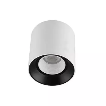 Dk3090-wb+wh светильник накладной ip 20, 10 вт, gu5.3, led, бело-черный/белый, пластик (denkirs) белый