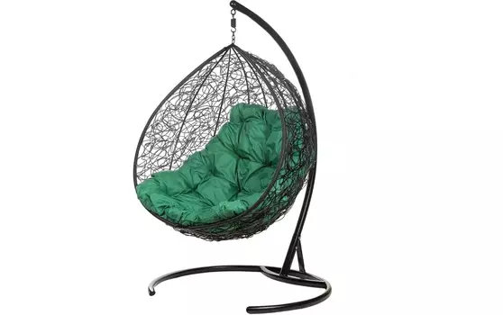 Двойное подвесное кресло gemini promob (bigarden) черный 135x195x75 см.