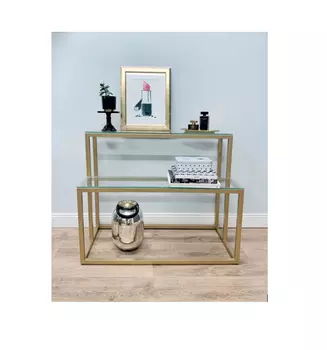 Двухъярусная консоль (for miss) золотой 100x82x50 см.