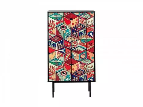 Двустворчатый шкаф boho color (ogogo) красный 84x150x40 см.