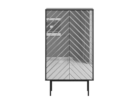 Двустворчатый шкаф boho (ogogo) серебристый 84x150x40 см.