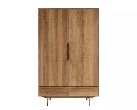 Двустворчатый шкаф с двумя ящиками bruni (etg-home) коричневый 120x195x55 см.