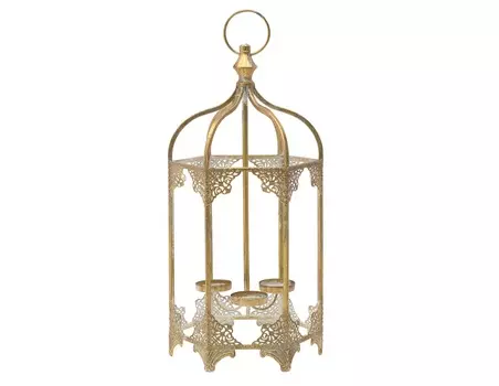 Фонарь-клетка brock (to4rooms) золотой 23.0x47.0x20.0 см.
