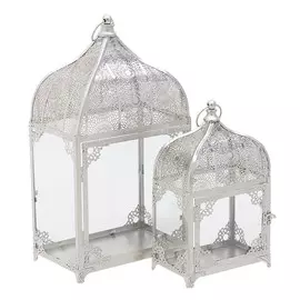 Фонарь, набор 2шт crusader (to4rooms) серебристый 28.0x49.0x18.0 см.