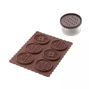 Форма для приготовления печенья cookie dolce vita slim (silikomart) коричневый 15x11 см.