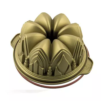 Форма для приготовления пирогов и кексов cathedral (silikomart) золотой 22x10x22 см.