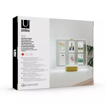 Фоторамка с подсветкой glo (umbra) серебристый 30x11x5 см.