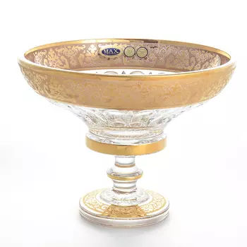 Фруктовница на ножке bohemia max crystal (bohemia) золотой
