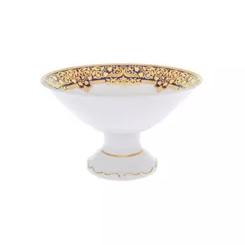 Фруктовница на ножке natalia cobalt gold 24см (falkenporzellan) белый 24x14x23 см.