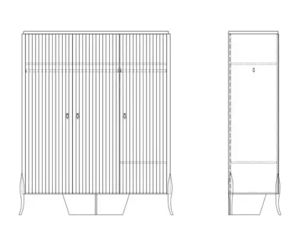 Гардероб rimini (fratelli barri) бежевый 184x220x64 см.